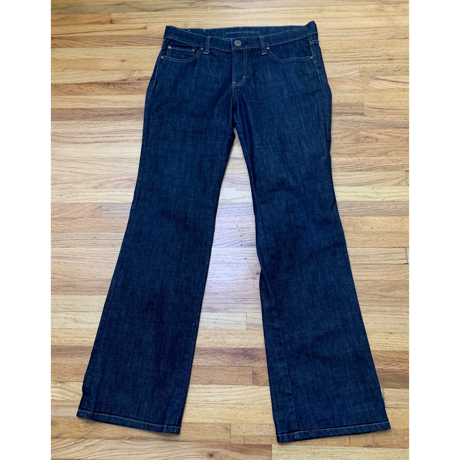 Banana Republic Womens Bootcut Jeans Size 29 Dark Indigo Wash Stretch Denim